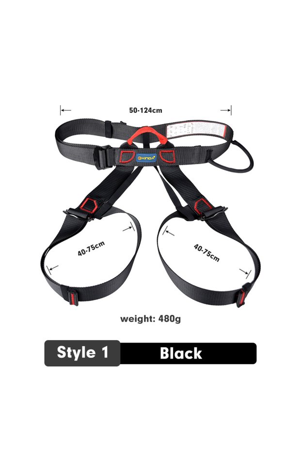 Style 1 Black Xinda Professional Outdoor Sports Safety Belt Rock Mountain Climbing Harness Waist Sup