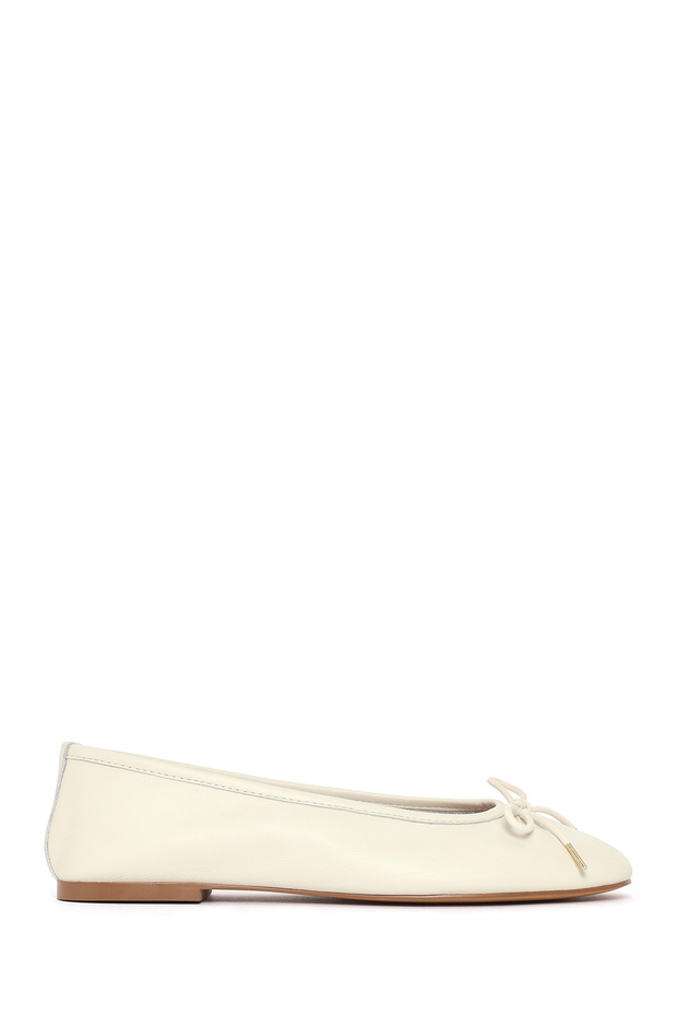 Women's White Leather Ballerinas 26Pfd552118
