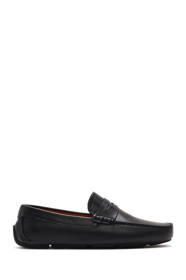 Men's Black Shoes, Leather Loafer 26Sfd630318