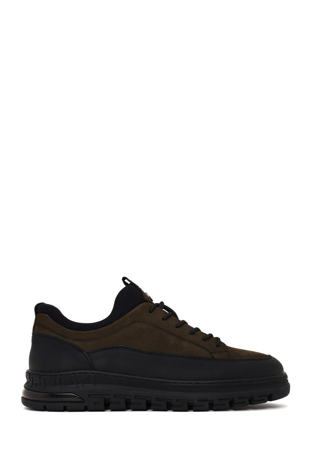 Men's Khaki Nubuck Leather Sneaker WM720012DN
