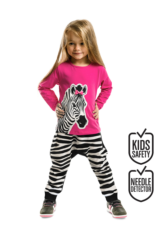 Zebra Fashion Girl's Winter T-Shirt and Pants Set