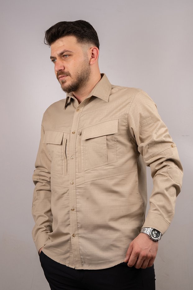 Tactical Shirt with H Logo Cream