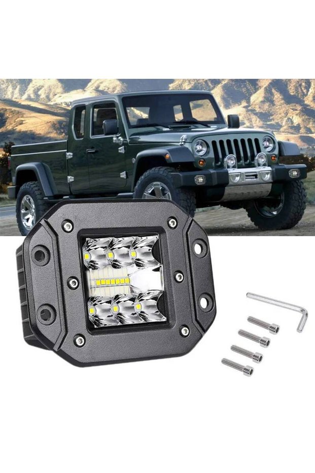 5" Flush Mount LED Work Light Bar OffRoad 12V 24V Spot Flood LED Light Bar Working Lamp 6000k Super