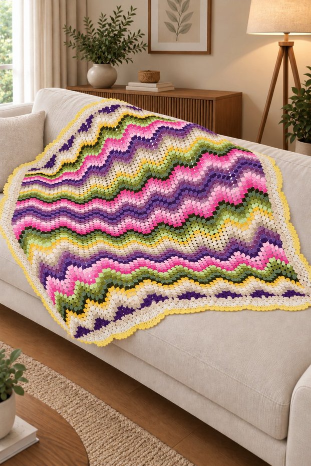 Colorful Life - Hand Knitted Sofa Shawl & Knee Blanket & TV Blankets