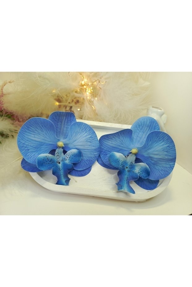 Extra Large 9cm Pinterest Korean Style Orchid Earrings Zr Earrings Large Dark Blue Flower Earrings Floral Earrings Birthday Gift