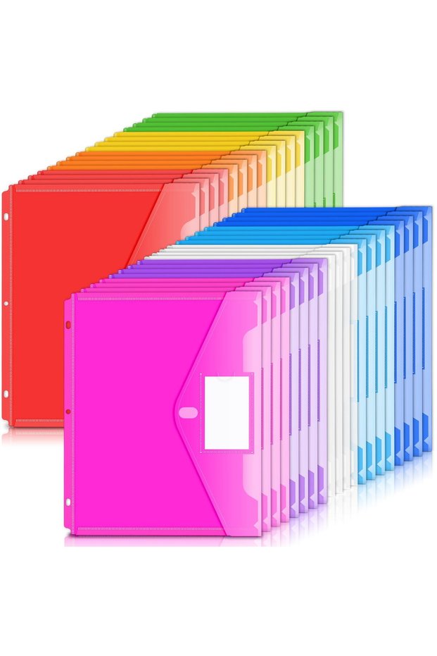 جيب مجلد من Forvencer، عبوة من 10 جيوب مجلدات من البوليستر فائقة الثقل مع