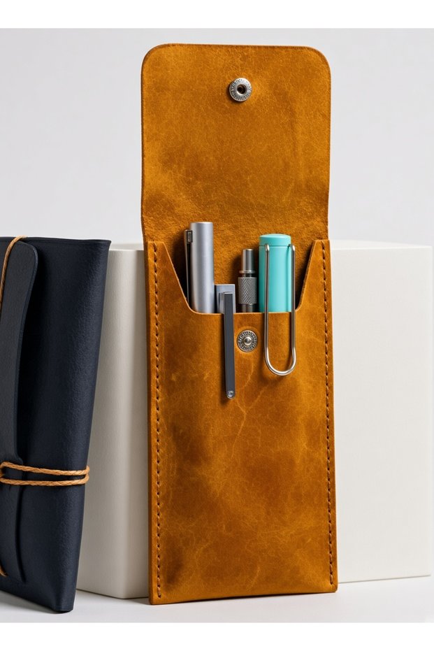 Handmade Leather Pen Pouch - Stylish and Protective Pen Holder
