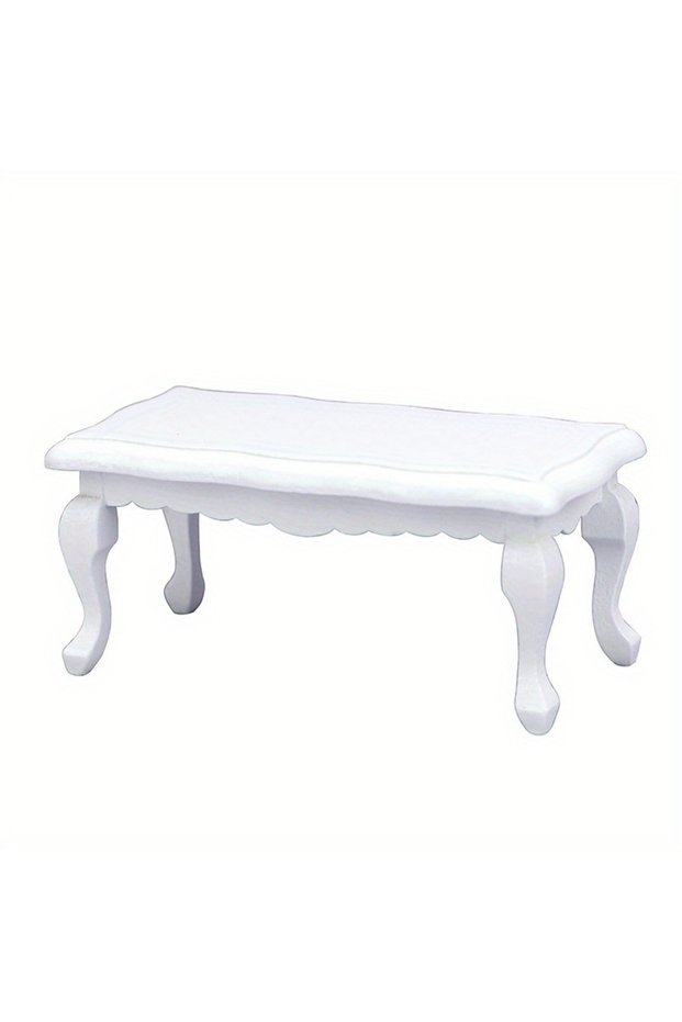 White Mini Miniature Furniture Teatable Coffee Table Doll House Decor Dolls Simulation Home Micro La