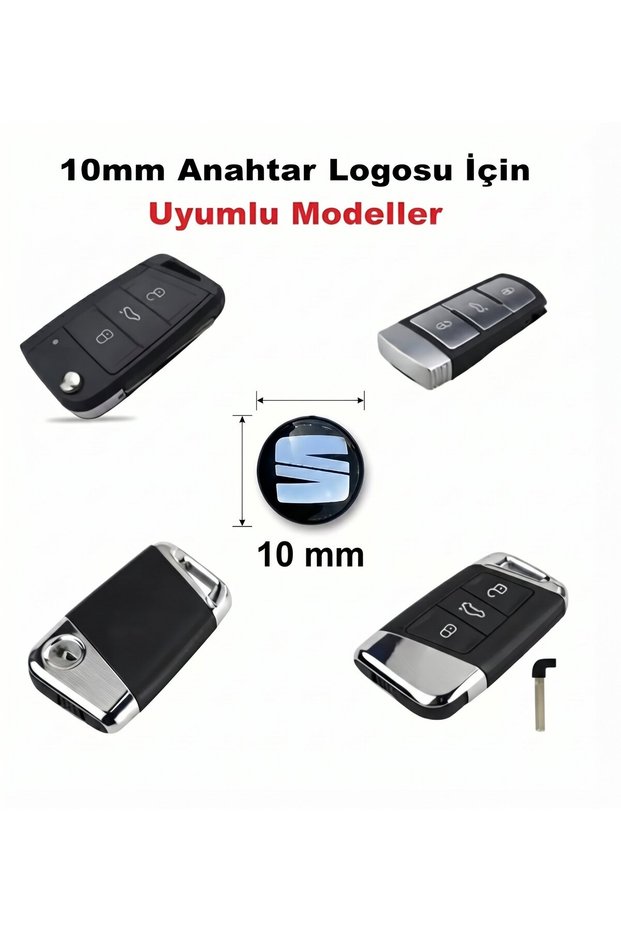Seat Key Logo Emblem 10 mm Silicone Embossed Control Logo 6 Pieces