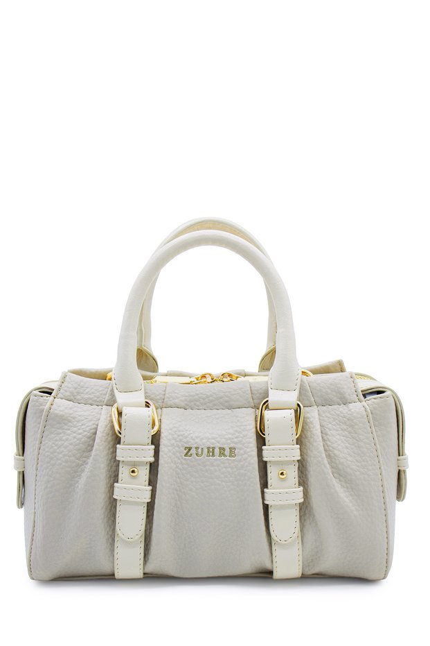 Zippered Cream Bag with Strap 0072