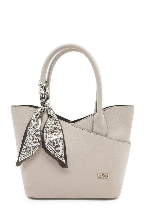 Scarf Detailed Double-Breasted Cut K.Beige Bag 0084