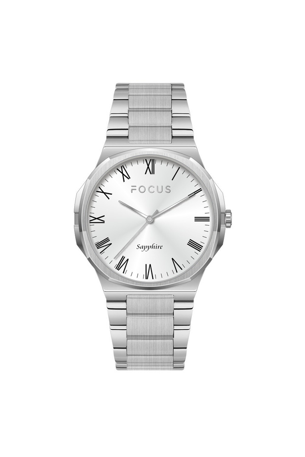 Sapphire Crystal Steel Case and Silver Color Steel Band Japanese Movement Men's Wristwatch 3 Atm Water Resistant