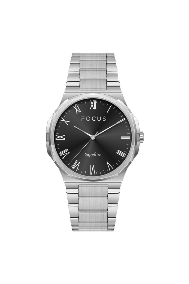 Sapphire Crystal Steel Case and Silver Color Steel Band Japanese Movement Men's Wristwatch 3 Atm Water Resistant