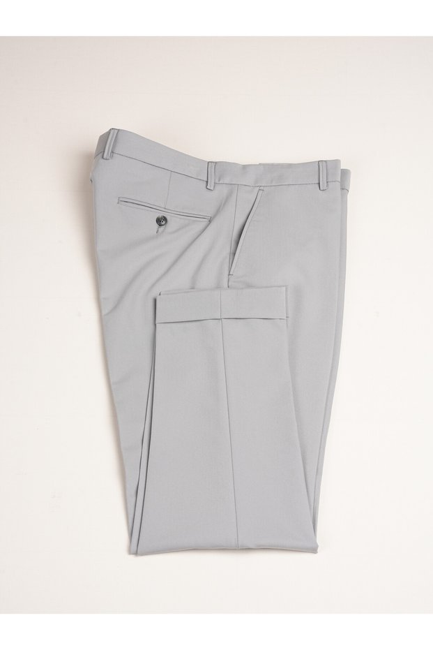 Modern Fit High Waist Double Leg Fabric Trousers