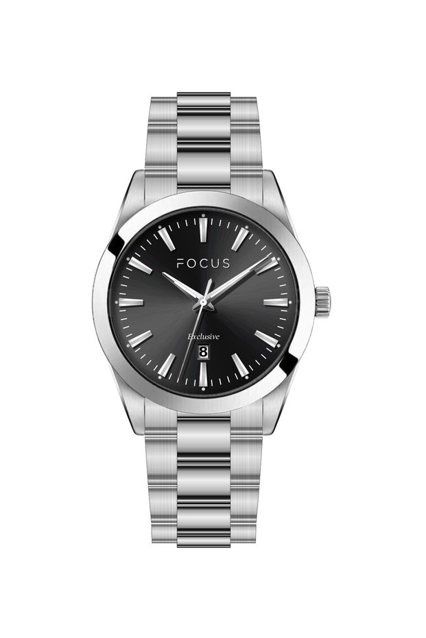 Exclusive Calendar Steel Case and Band Japanese Movement Men's Wristwatch 10 Atm Water Resistant