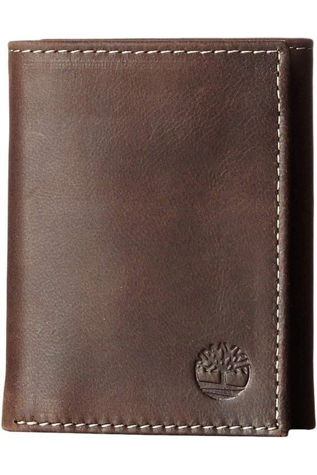 Men's Leather Trifold Wallet with ID Window