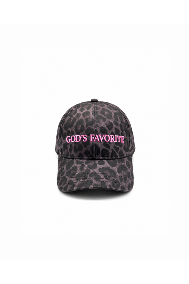 Gray Leopard Gods Favorite Embroidered Hat / "God's Favorite" Pink Embroidered Hat Leopard Hat