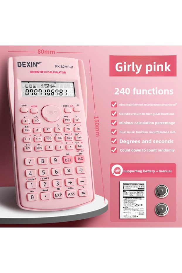 Girl powder Calculator Student Scientific for Exams Accounting Functions Electronic Computer Primary
