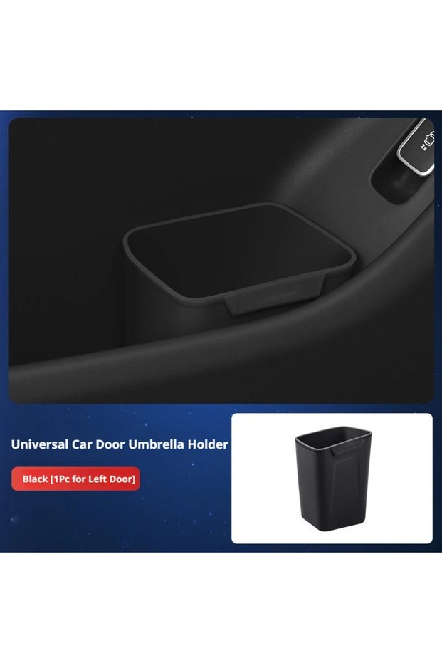black-L-1pc Silicone Car Door Storage Box Trash Can Multifunctional Auto Door Storage Bucket Umbrell