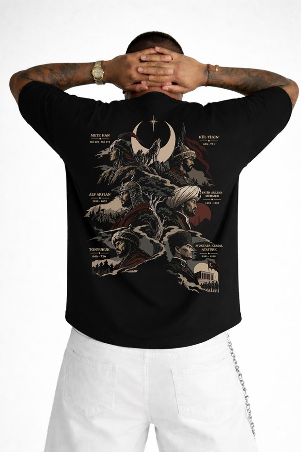 Turkish Commanders Special Design T-Shirt Semi Oversize 100% Cotton