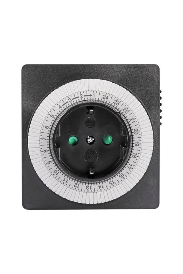 Mechanically programmable socket, compact 3500W, black