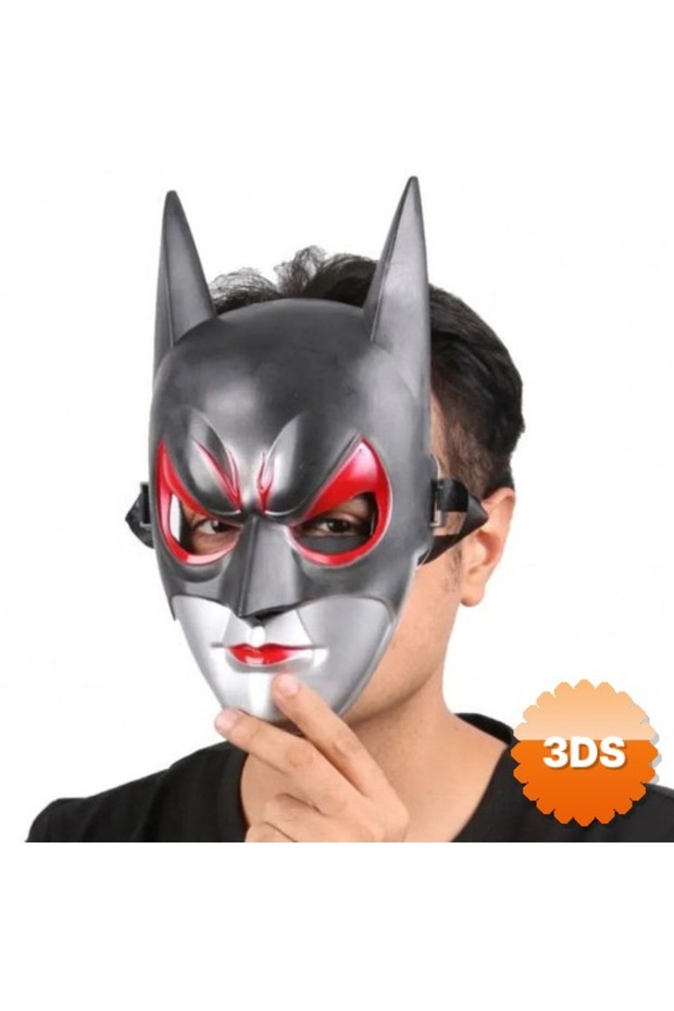 Red-Eyed Black Batman Mask Elastic Batgirl Mask 28X17 cm