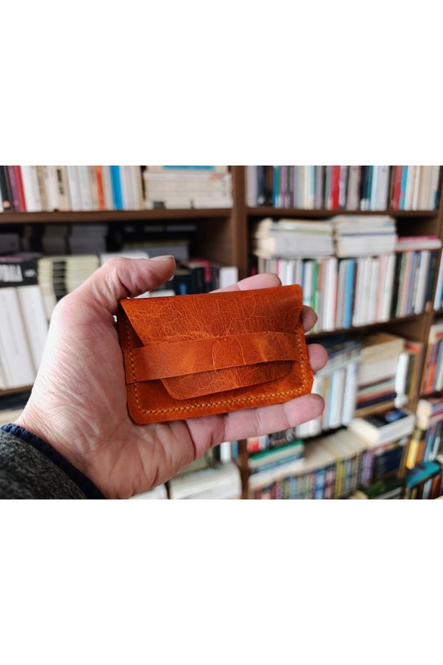 Genuine Leather Handmade Hermeƨ Stitching Style Minimalist Wallet Dak449