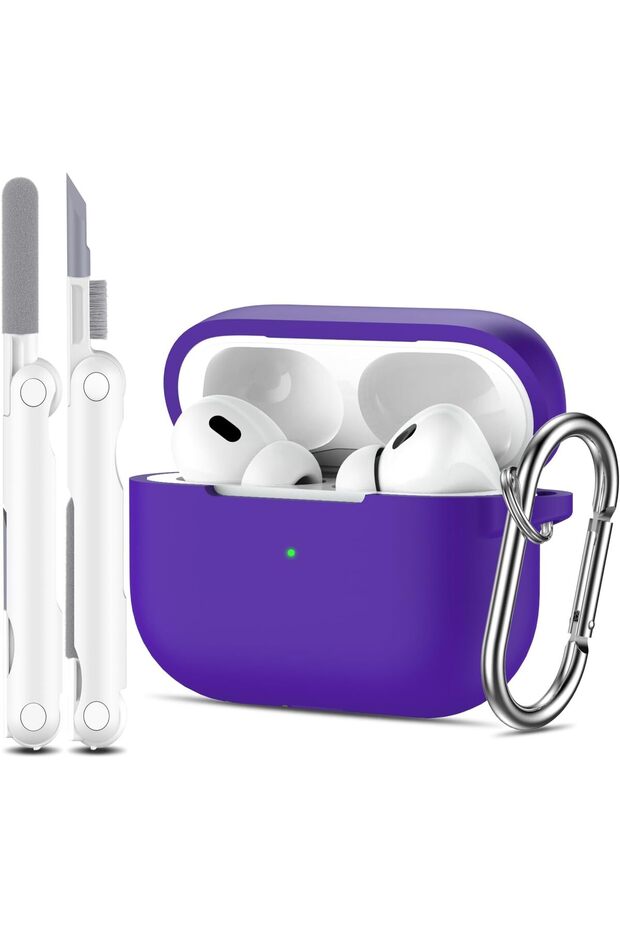 غطاء سيليكون ناعم لسماعات AirPods Pro 2 - أرجواني
