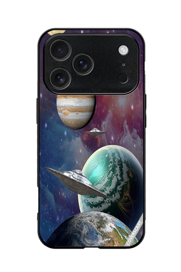 Protective Printed Case Cover for iPhone 17 Pro Galaxy Design Black