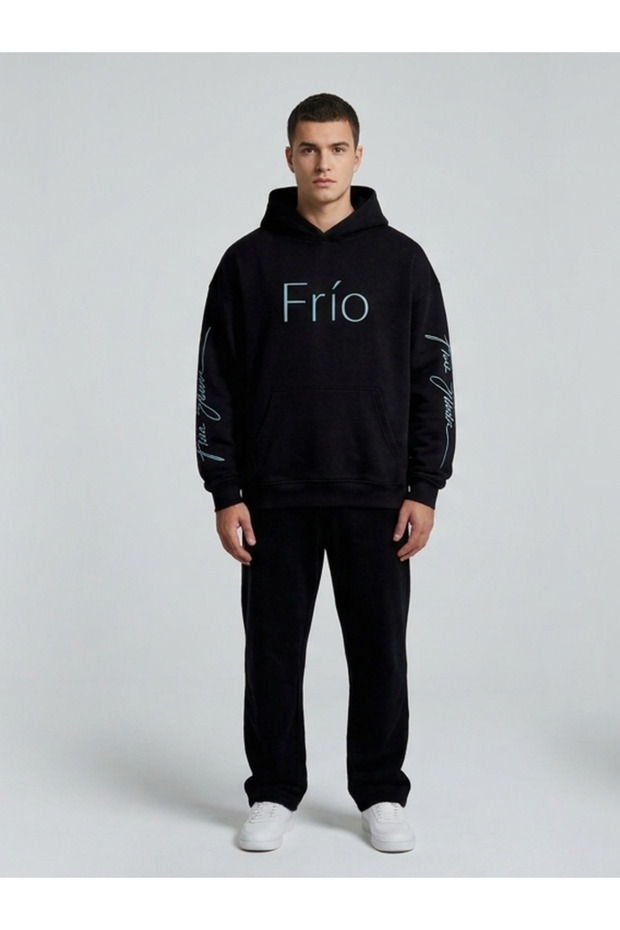 Oversized Hooded Sweatshirt with Sleeve Print