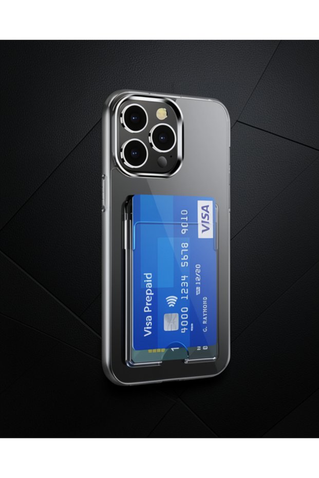 Apple iPhone 14 Pro Max Case Card Transparent Silicone - Transparent