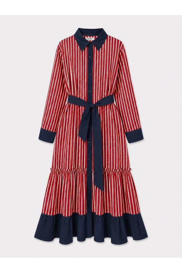 Striped Belted Dress