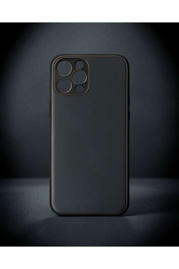 Apple iPhone 12 Pro Case Coco Leather Silicone Cover - Black