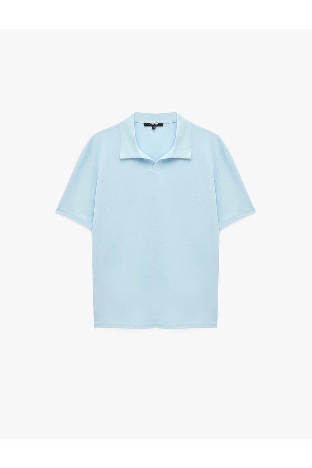 Cotton Pique Fabric Regular Fit Short Sleeve Polo Collar T-Shirt