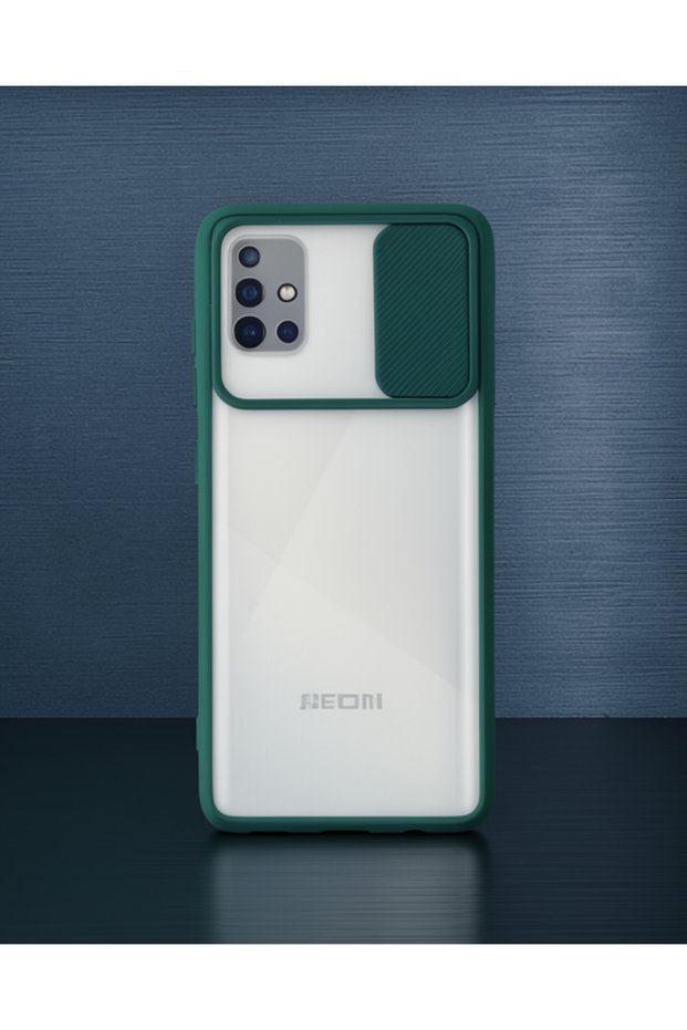 Samsung Galaxy A71 Case Palm Frosted Camera Sliding Silicone - Green