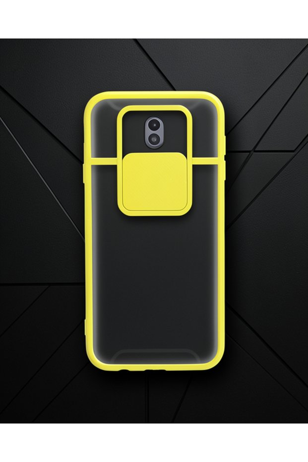 Samsung Galaxy J7 Pro / J730 Case Palm Frosted Camera Sliding Silicone - Yellow