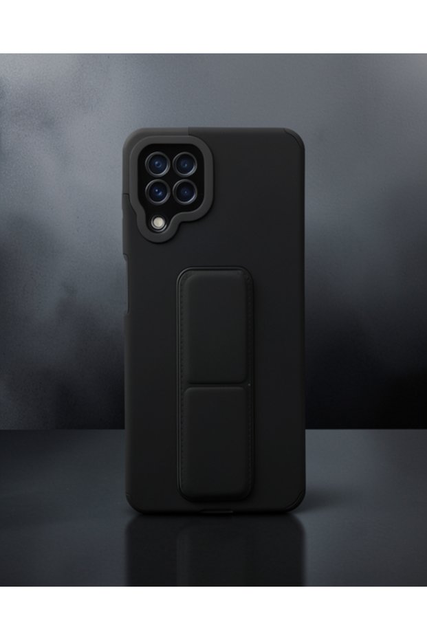 Samsung Galaxy A22 Case Mega Silicone with Stand - Black