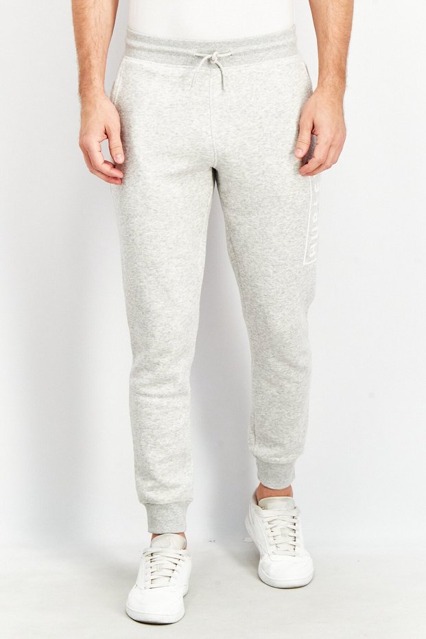 Men Regular Fit Printed Jogger Pants, Grey