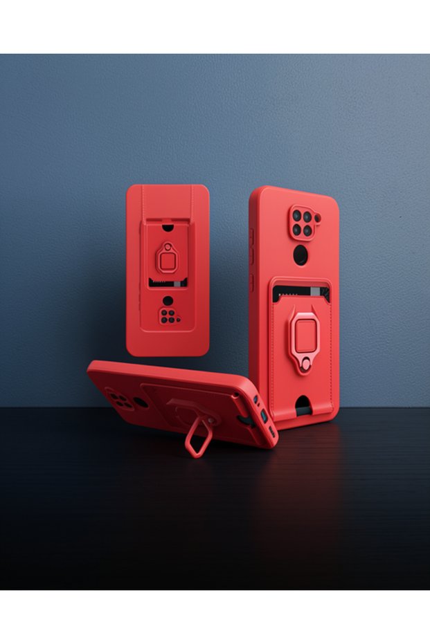 Xiaomi Redmi Note 9 Case Zuma Silicone with Business Card Ring - Red