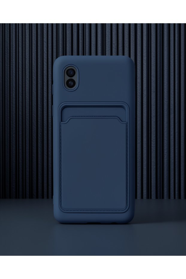 Samsung Galaxy A01 Core Case Kelvin Silicone with Business Card - Navy Blue