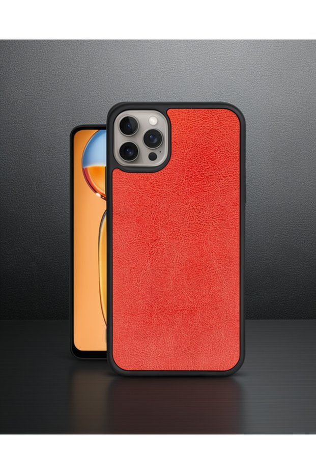 Apple iPhone 14 Pro Max Case Aras Leather Cover - Red