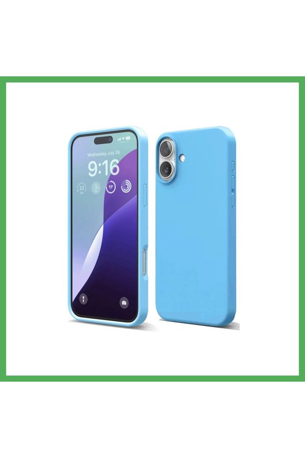 iPhone 16 Plus Compatible Case Nano Velvet Silicone - Blue Bezoss