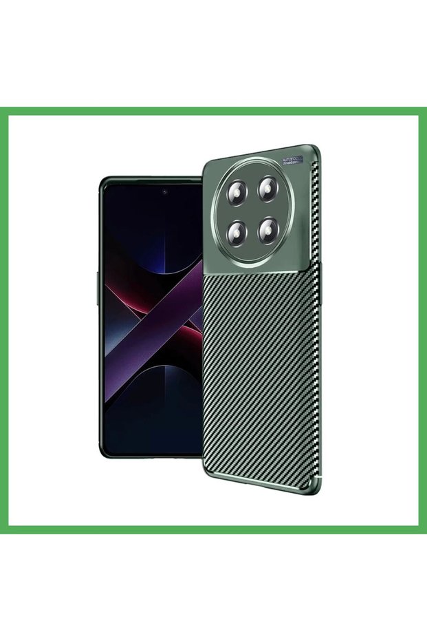 Honor Magic 7 Lite Compatible Case Auto Focus Carbon Cover - Dark Green Bezoss