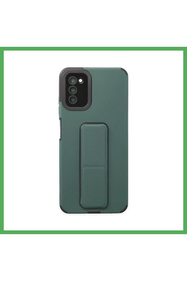Samsung Galaxy A03S Compatible Case with Mega Stand Silicone - Green Bezoss