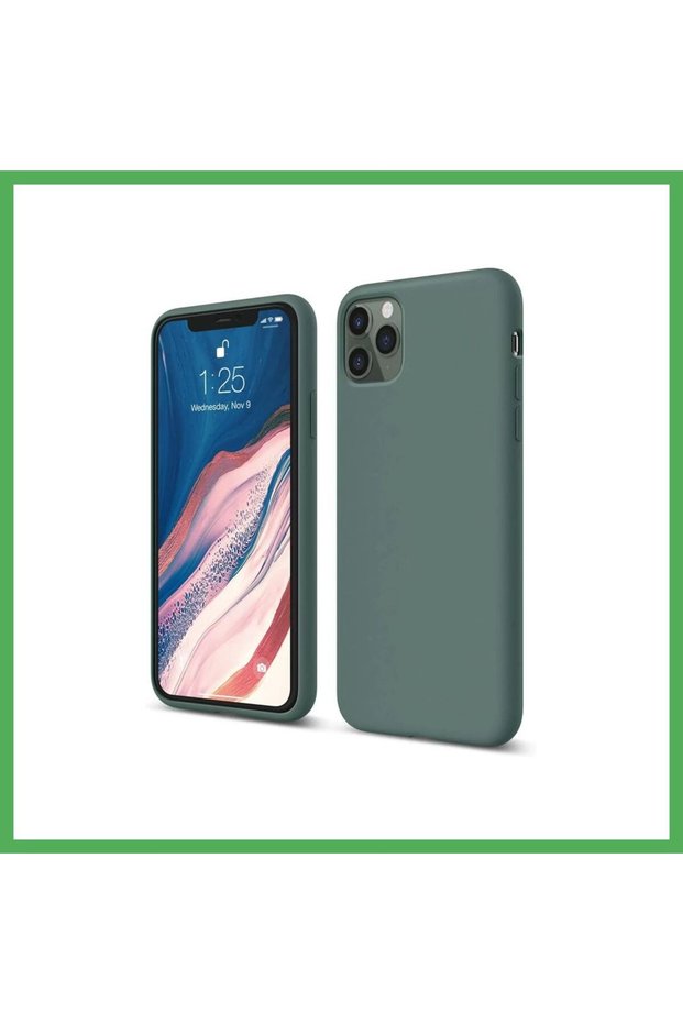 حافظة متوافقة مع هاتف iPhone 11 Pro من السيليكون الأول - باللون الأخضر الداكن من BEZOSS