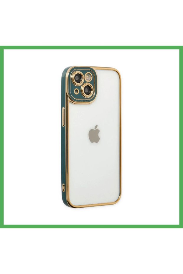 iPhone 14 Plus Compatible Case Liva Lens Silicone - Green Bezoss