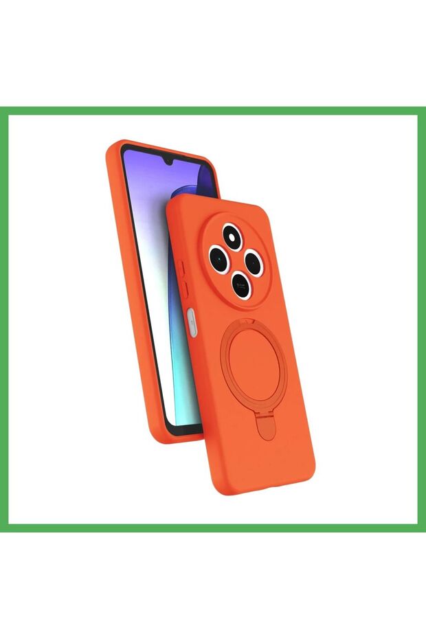 Regal Magsafe Stand Compatible Cover for Redmi 14C - Orange Bezoss