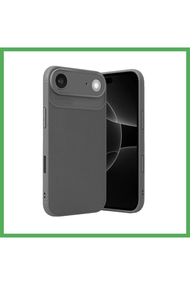 iPhone 17 Compatible Air Compatible Auto Focus Carbon Cover - Gray Bezoss