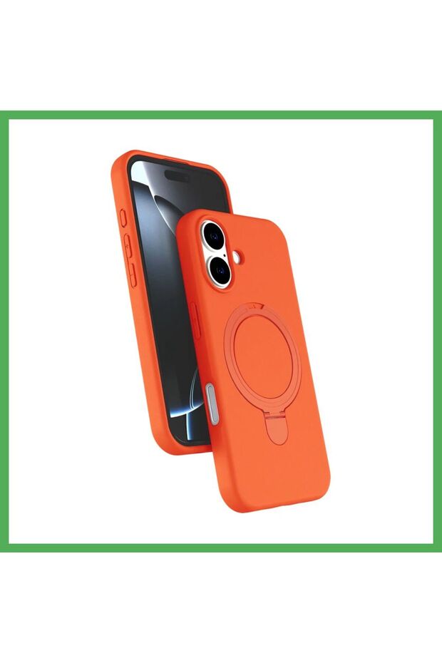 iPhone 17 Compatible Regal Magsafe Stand Cover - Orange Bezoss