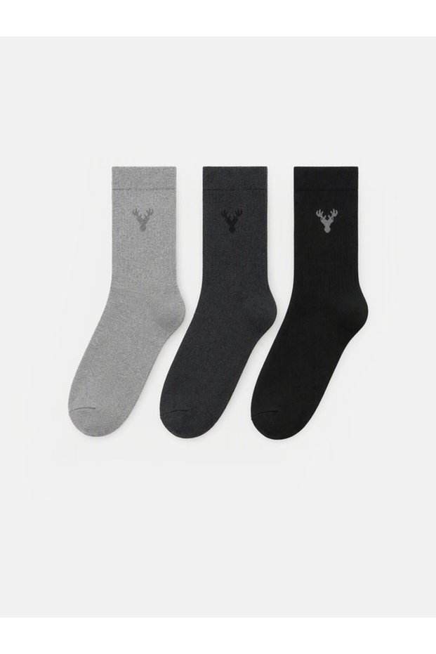 Esvab • Modern & Distinctive Embroidered Men's Socks 3-Piece Set